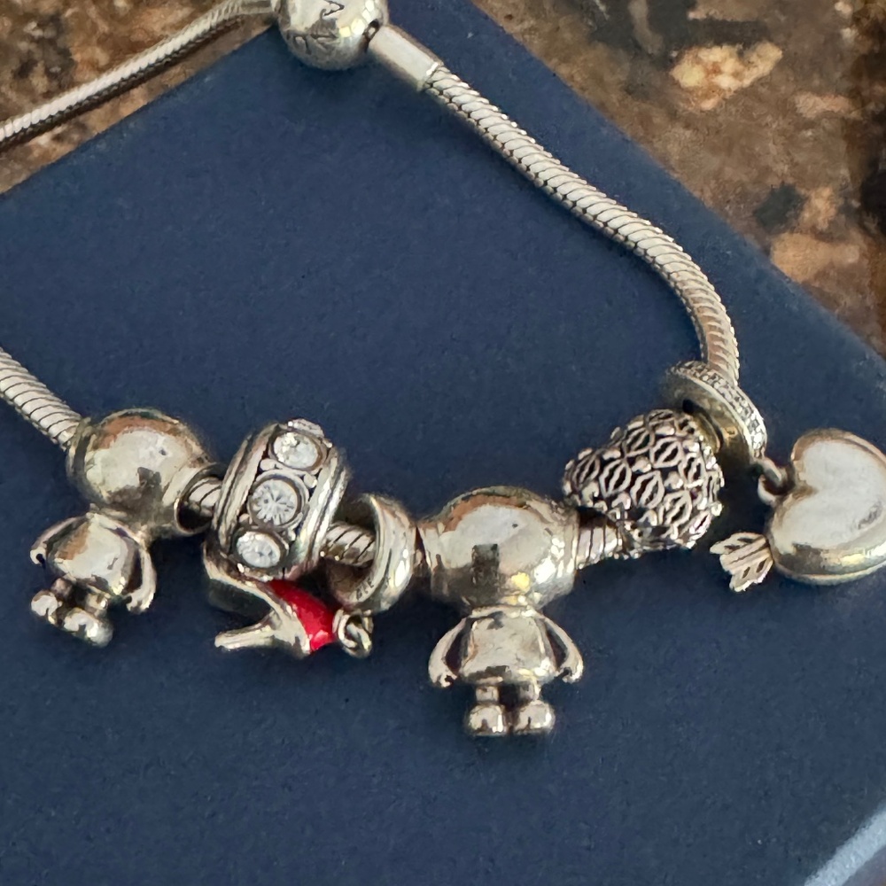 Pandora Charm Bracelet Silver with 6 charms - Picture 6 of 8